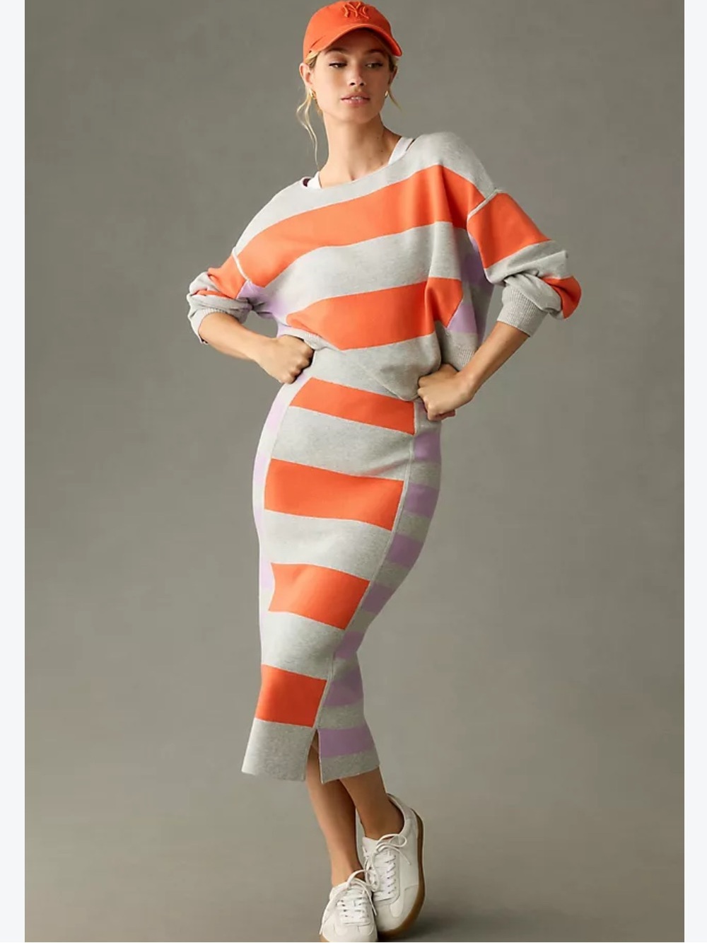 Daily Practice Anthropologie Glen Striped Sweater Maxi Skirt Set XS